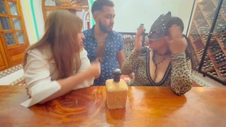 ADVANTAGEOUS INVITES THE LESBIANS THE COUNT AND THEY FUCK HIM IN THE MIDDLE OF THE RESTAURANT