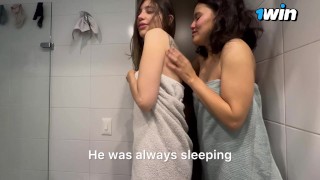 While my husband makes the eggs, his stepsister helps me in the shower.