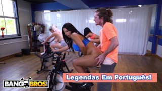 BANGBROS - Rose Monroe's workout video with subtitles in Portuguese!