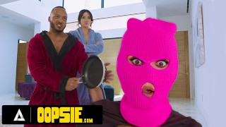 OOPSIE - Sneaky Trans Babe Korra Del Rio CAUGHT & DISCIPLINED With ROUGH THREESOME + FACIAL!